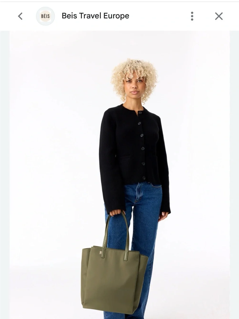 BÉIS Commuter Tote - Olive Green Tote Bag